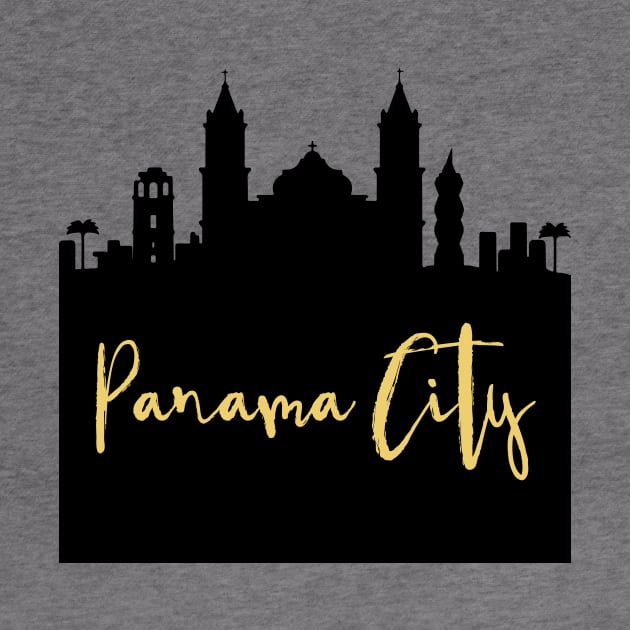 PANAMA CITY PANAMA DESIGNER SILHOUETTE SKYLINE ART by deificusArt